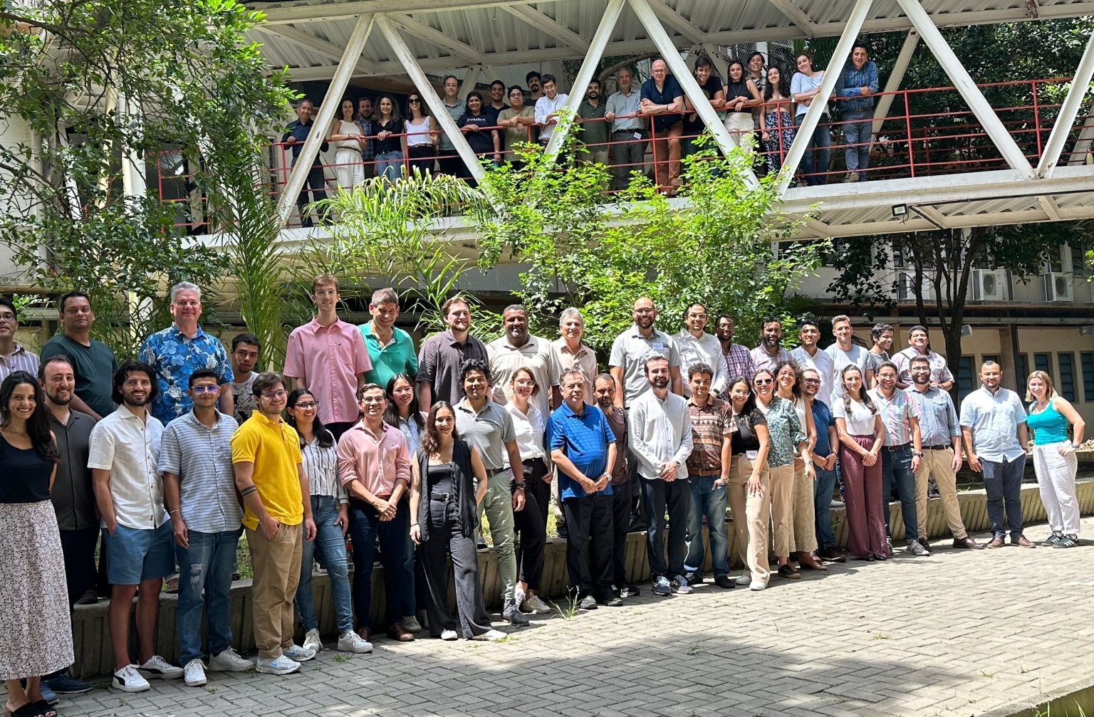 a large group of people standing in a line