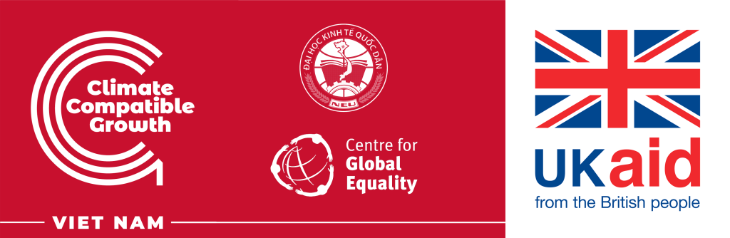 The CCG Viet Nam Network logo including the logos of CCG, the Centre for Global Equality, and the National Economics University, and UK aid