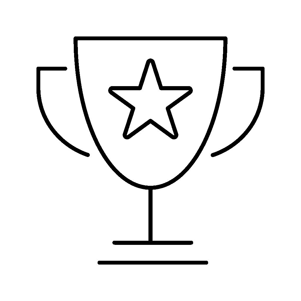 A line drawing of a trophy