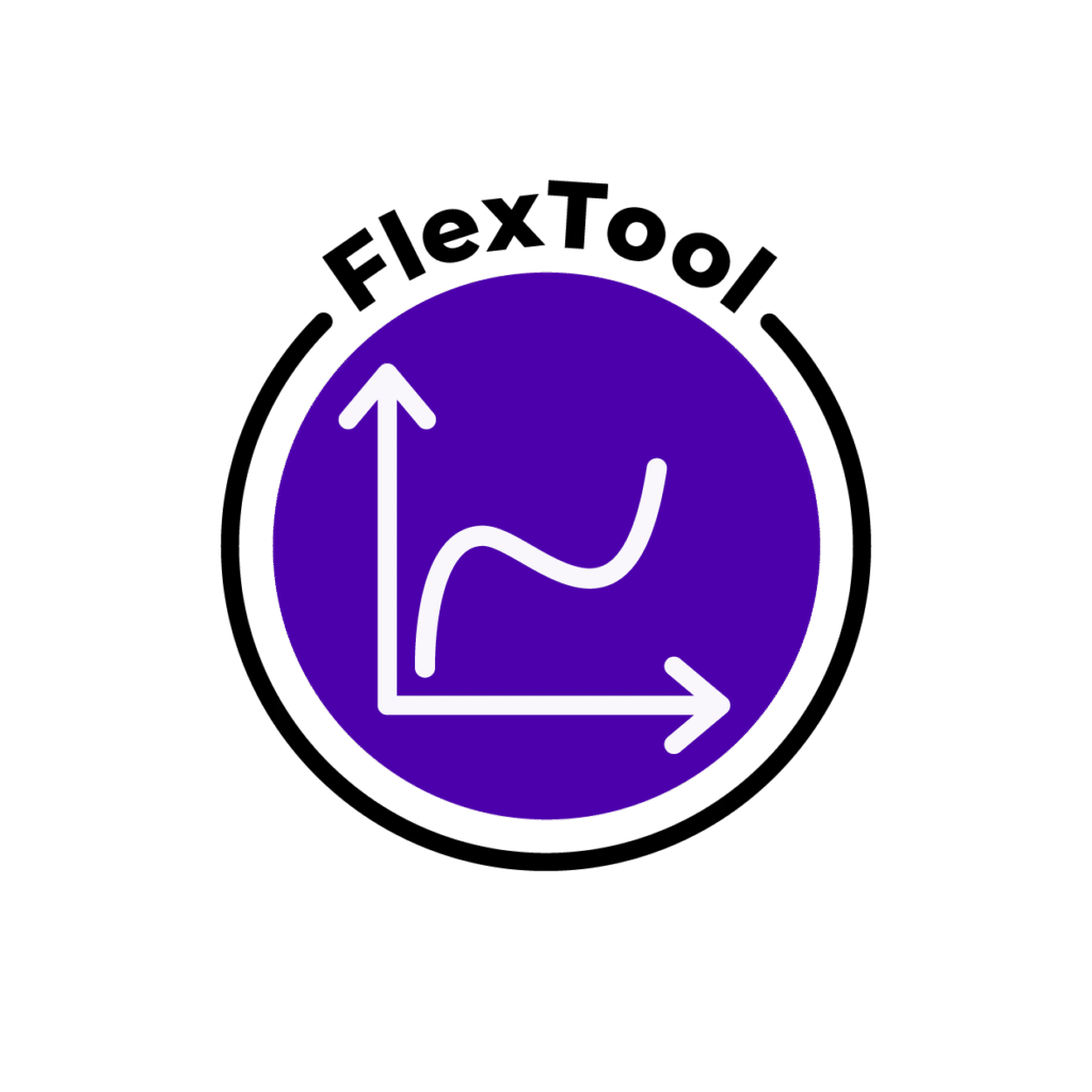 Logo for FlexTool, a purple circle with a graph in the middle.