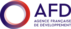 Image titled AFD, with a blue and red gradient circle. Logo of the AFD. 