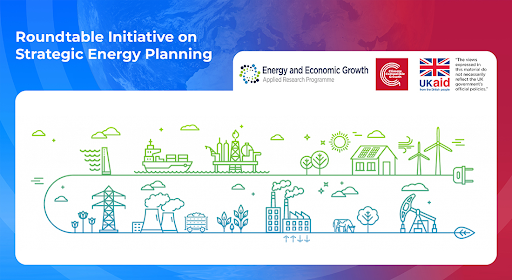 Image titled "Roundtable Initiative on Strategic Energy Planning", logos of Energy and Economic growth, CCG, and UKaid.