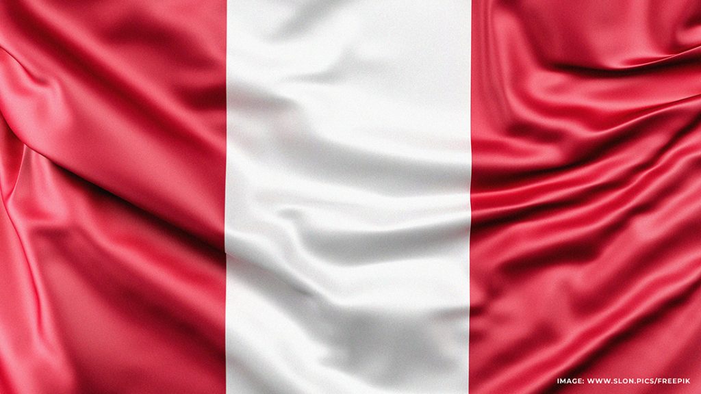 A stylized image of the civil flag of Peru
