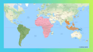 A world map with the countries covered by starter data kits shaded in.